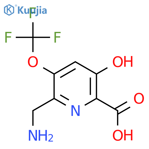 2-(Aminomethyl)-5-hydroxy-3-(trifluoromethoxy)pyridine-6-carboxylic acid structure