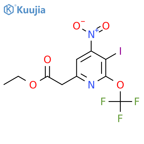 Ethyl 3-iodo-4-nitro-2-(trifluoromethoxy)pyridine-6-acetate structure