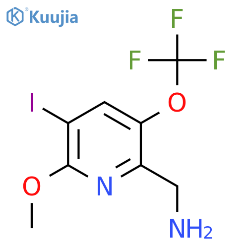 2-(Aminomethyl)-5-iodo-6-methoxy-3-(trifluoromethoxy)pyridine structure
