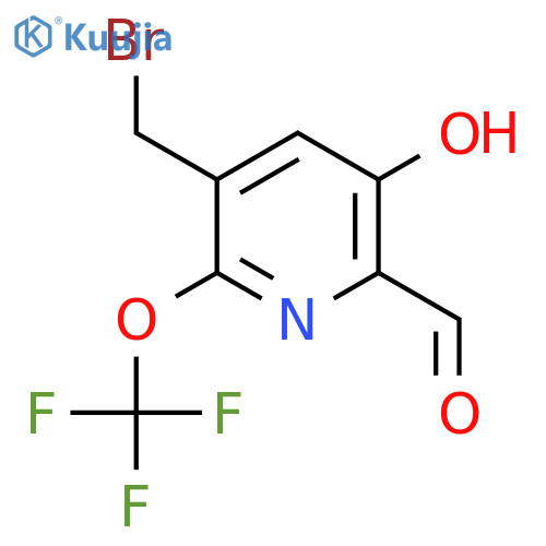 3-(Bromomethyl)-5-hydroxy-2-(trifluoromethoxy)pyridine-6-carboxaldehyde structure