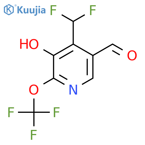 4-(Difluoromethyl)-3-hydroxy-2-(trifluoromethoxy)pyridine-5-carboxaldehyde structure