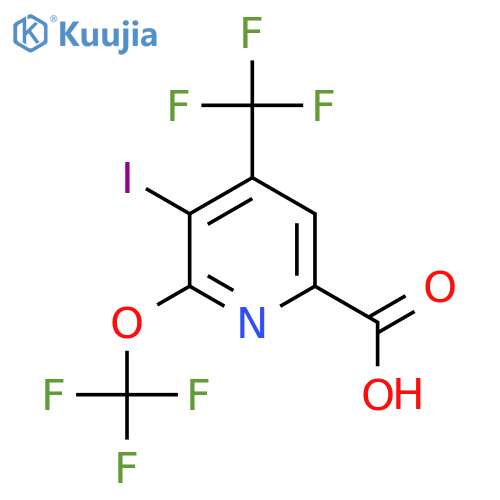 3-Iodo-2-(trifluoromethoxy)-4-(trifluoromethyl)pyridine-6-carboxylic acid structure