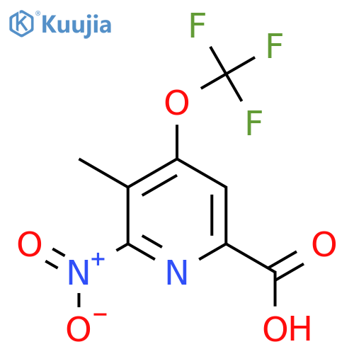3-Methyl-2-nitro-4-(trifluoromethoxy)pyridine-6-carboxylic acid structure