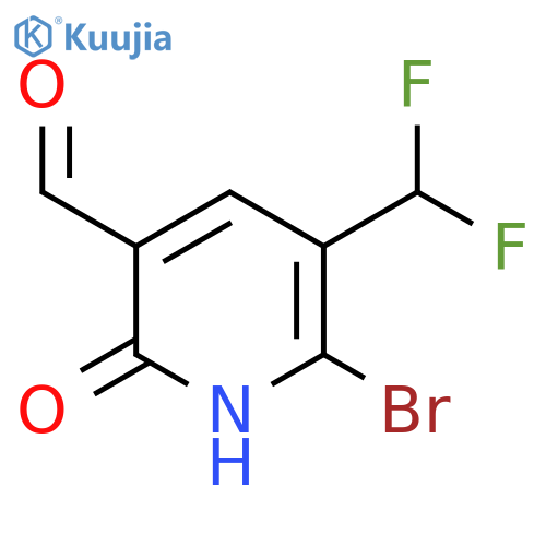 2-Bromo-3-(difluoromethyl)-6-hydroxypyridine-5-carboxaldehyde structure