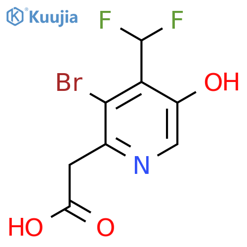 3-Bromo-4-(difluoromethyl)-5-hydroxypyridine-2-acetic acid structure