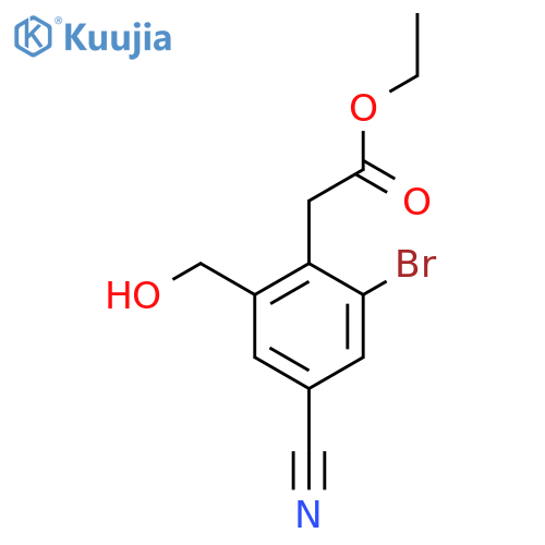 Ethyl 2-bromo-4-cyano-6-(hydroxymethyl)phenylacetate structure