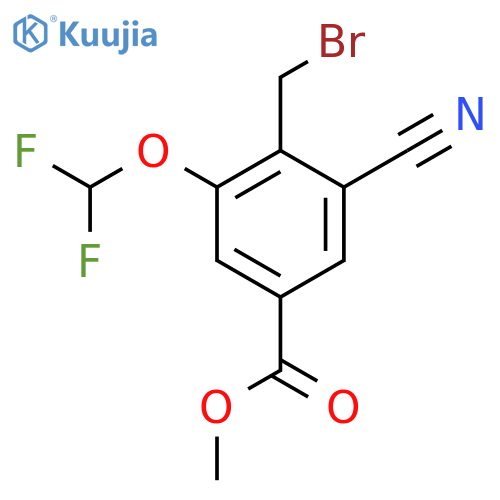 Methyl 4-bromomethyl-3-cyano-5-(difluoromethoxy)benzoate structure