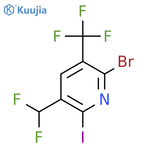 2-Bromo-5-(difluoromethyl)-6-iodo-3-(trifluoromethyl)pyridine structure
