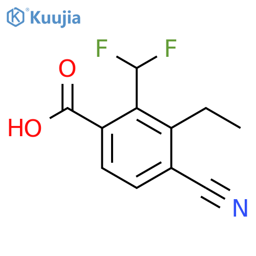 4-Cyano-2-difluoromethyl-3-ethylbenzoic acid structure