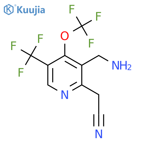 3-(Aminomethyl)-4-(trifluoromethoxy)-5-(trifluoromethyl)pyridine-2-acetonitrile structure