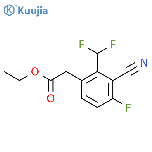 Ethyl 3-cyano-2-difluoromethyl-4-fluorophenylacetate structure