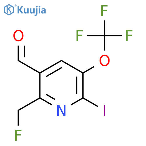 2-(Fluoromethyl)-6-iodo-5-(trifluoromethoxy)pyridine-3-carboxaldehyde structure