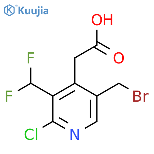 5-(Bromomethyl)-2-chloro-3-(difluoromethyl)pyridine-4-acetic acid structure