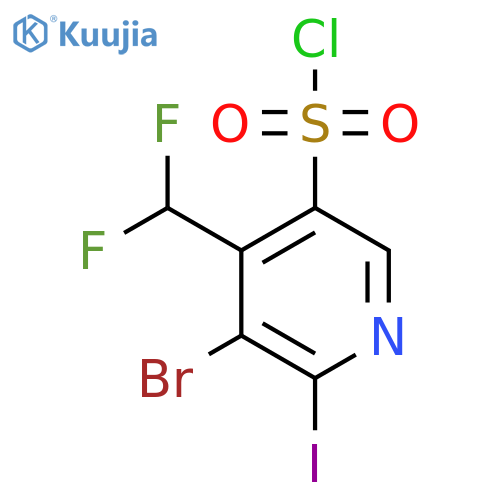 3-Bromo-4-(difluoromethyl)-2-iodopyridine-5-sulfonyl chloride structure