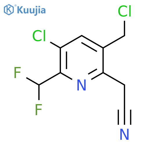 3-Chloro-5-(chloromethyl)-2-(difluoromethyl)pyridine-6-acetonitrile structure