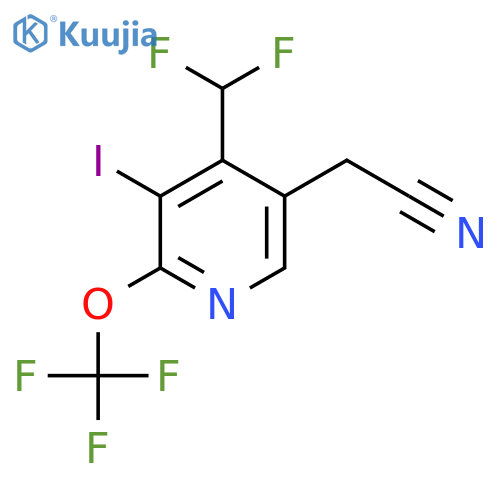 4-(Difluoromethyl)-3-iodo-2-(trifluoromethoxy)pyridine-5-acetonitrile structure