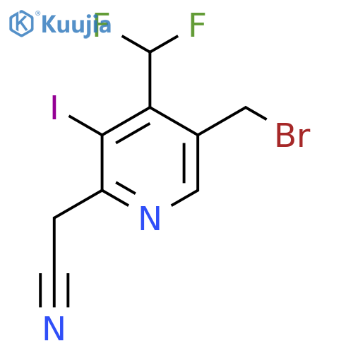 5-(Bromomethyl)-4-(difluoromethyl)-3-iodopyridine-2-acetonitrile structure