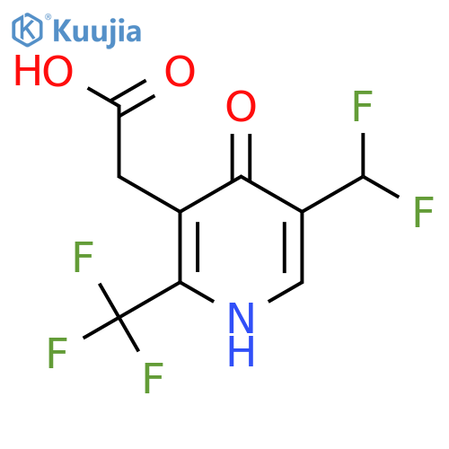 5-(Difluoromethyl)-4-hydroxy-2-(trifluoromethyl)pyridine-3-acetic acid structure