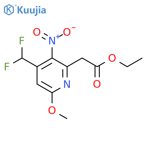 Ethyl 4-(difluoromethyl)-6-methoxy-3-nitropyridine-2-acetate structure