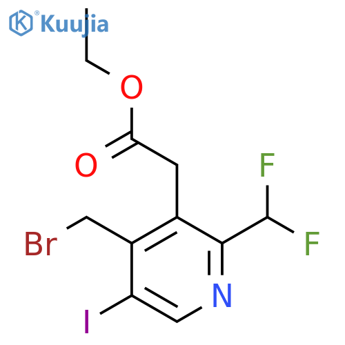 Ethyl 4-(bromomethyl)-2-(difluoromethyl)-5-iodopyridine-3-acetate structure