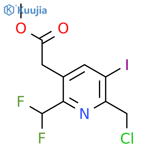 Methyl 2-(chloromethyl)-6-(difluoromethyl)-3-iodopyridine-5-acetate structure