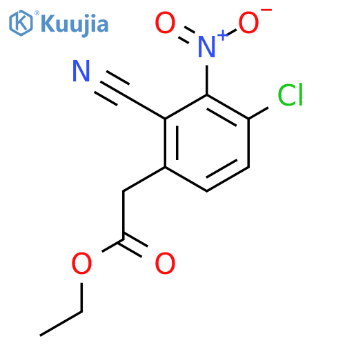 Ethyl 4-chloro-2-cyano-3-nitrophenylacetate structure