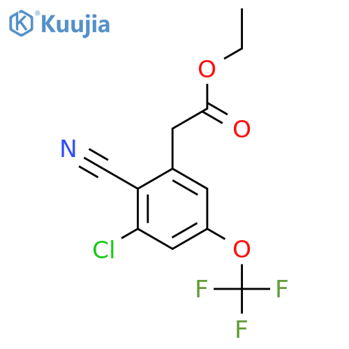 Ethyl 3-chloro-2-cyano-5-(trifluoromethoxy)phenylacetate structure