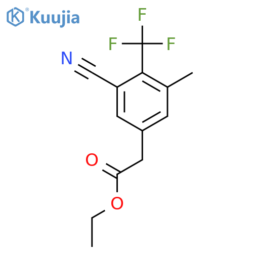 Ethyl 3-cyano-5-methyl-4-(trifluoromethyl)phenylacetate structure