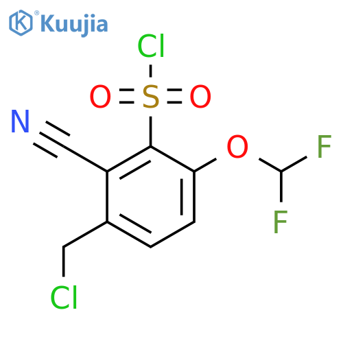 3-Chloromethyl-2-cyano-6-(difluoromethoxy)benzenesulfonyl chloride structure