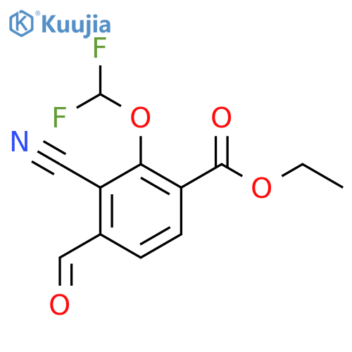 Ethyl 3-cyano-2-difluoromethoxy-4-formylbenzoate structure