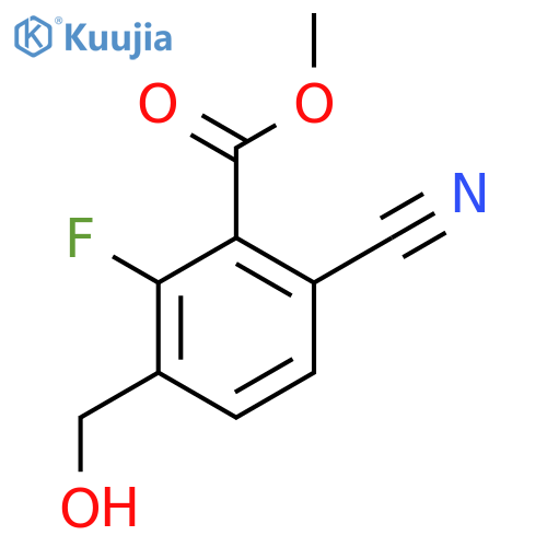 Methyl 6-cyano-2-fluoro-3-(hydroxymethyl)benzoate structure