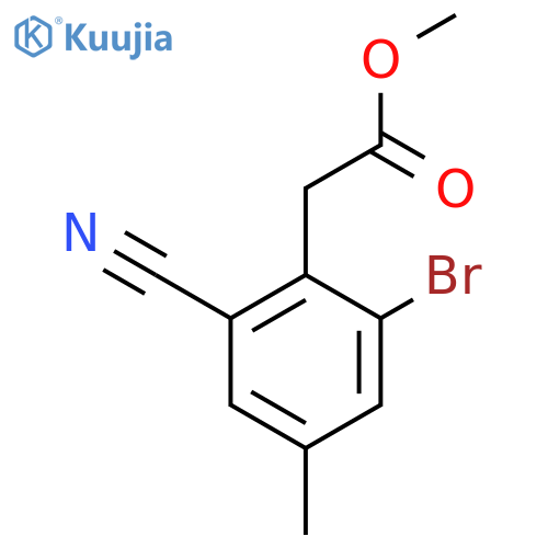 Methyl 2-bromo-6-cyano-4-methylphenylacetate structure