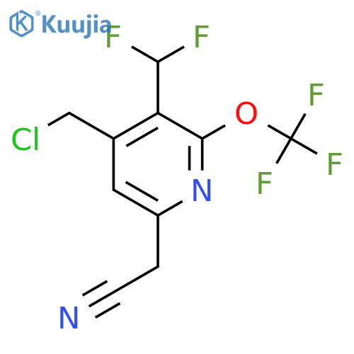 4-(Chloromethyl)-3-(difluoromethyl)-2-(trifluoromethoxy)pyridine-6-acetonitrile structure