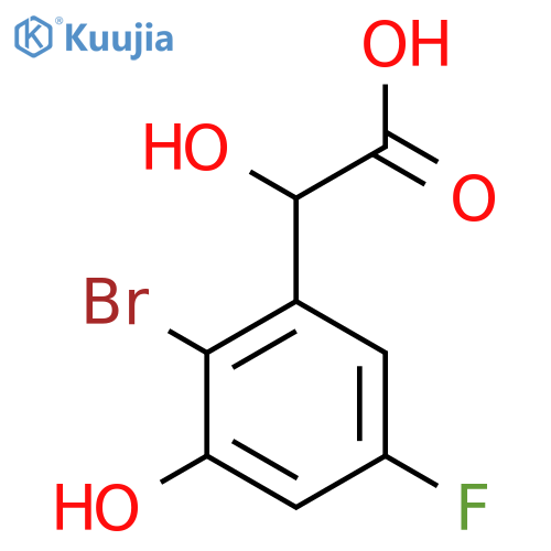 2-Bromo-5-fluoro-3-hydroxymandelic acid structure