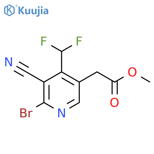 Methyl 2-bromo-3-cyano-4-(difluoromethyl)pyridine-5-acetate structure