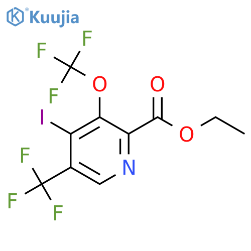 Ethyl 4-iodo-3-(trifluoromethoxy)-5-(trifluoromethyl)pyridine-2-carboxylate structure