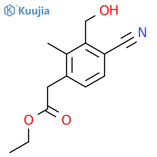 Ethyl 4-cyano-3-hydroxymethyl-2-methylphenylacetate structure