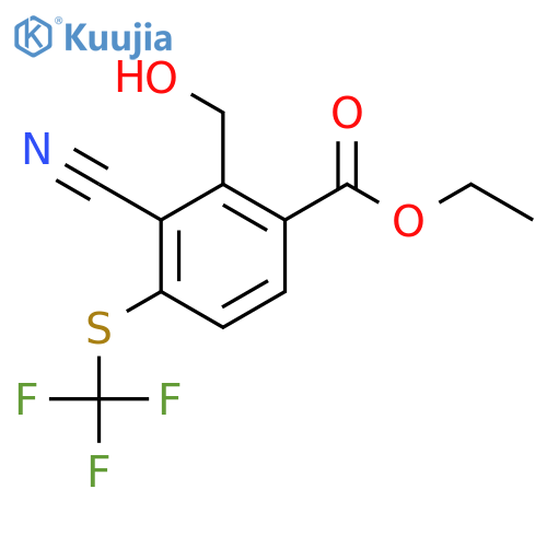 Ethyl 3-cyano-2-hydroxymethyl-4-(trifluoromethylthio)benzoate structure