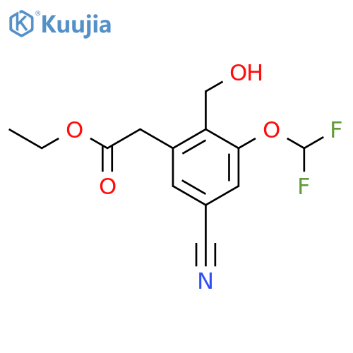 Ethyl 5-cyano-3-difluoromethoxy-2-(hydroxymethyl)phenylacetate structure