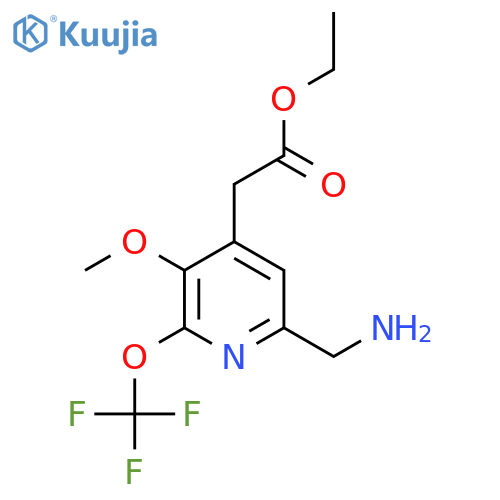 Ethyl 6-(aminomethyl)-3-methoxy-2-(trifluoromethoxy)pyridine-4-acetate structure