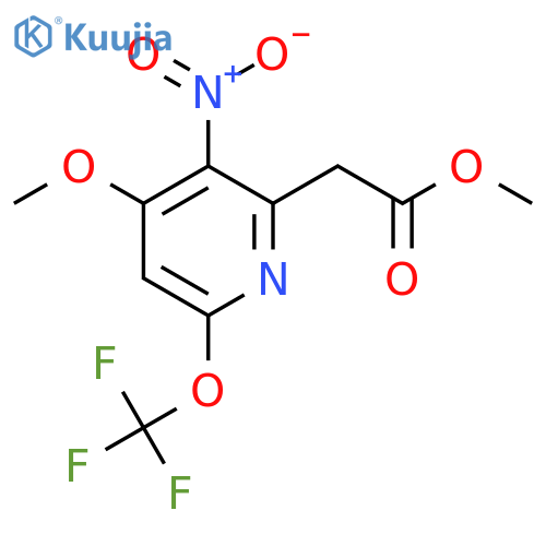 Methyl 4-methoxy-3-nitro-6-(trifluoromethoxy)pyridine-2-acetate structure