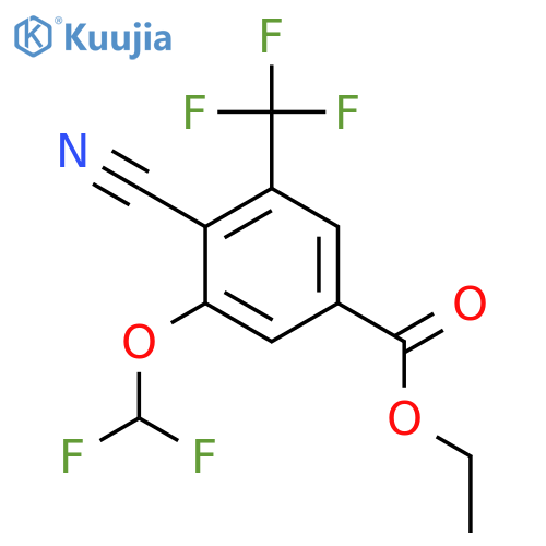 Ethyl 4-cyano-3-difluoromethoxy-5-(trifluoromethyl)benzoate structure