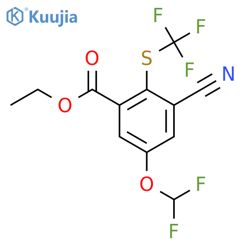 Ethyl 3-cyano-5-difluoromethoxy-2-(trifluoromethylthio)benzoate structure