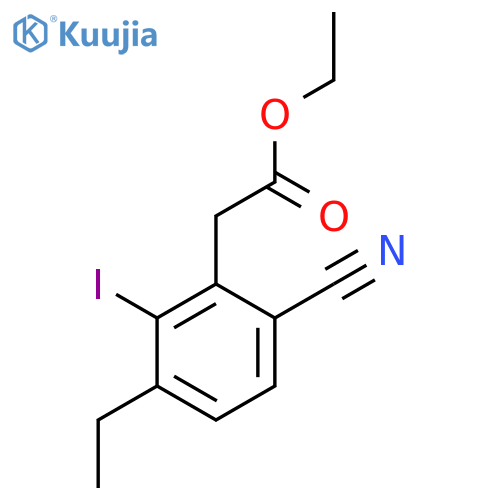 Ethyl 6-cyano-3-ethyl-2-iodophenylacetate structure