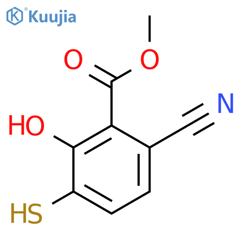 Methyl 6-cyano-2-hydroxy-3-mercaptobenzoate structure