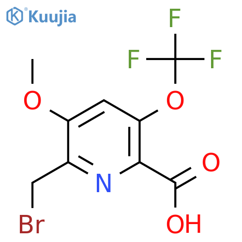 2-(Bromomethyl)-3-methoxy-5-(trifluoromethoxy)pyridine-6-carboxylic acid structure