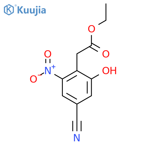 Ethyl 4-cyano-2-hydroxy-6-nitrophenylacetate structure