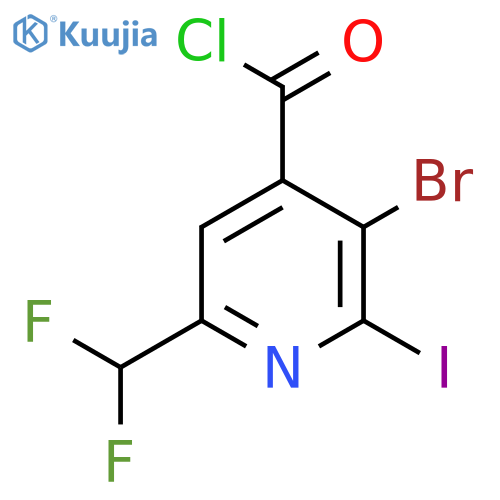 3-Bromo-6-(difluoromethyl)-2-iodopyridine-4-carbonyl chloride structure