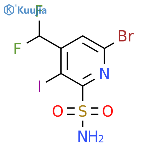6-Bromo-4-(difluoromethyl)-3-iodopyridine-2-sulfonamide structure