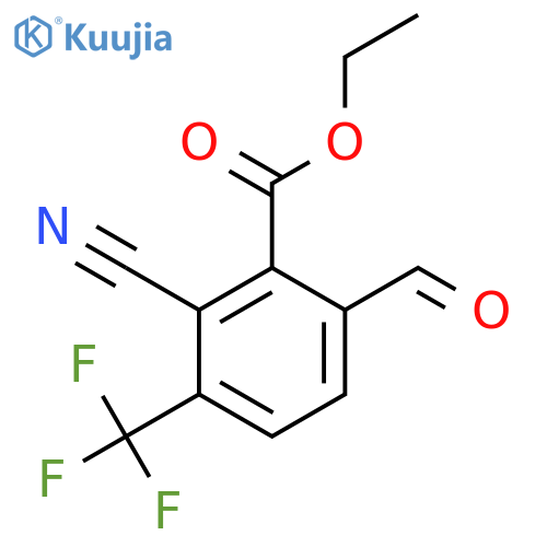 Ethyl 2-cyano-6-formyl-3-(trifluoromethyl)benzoate structure